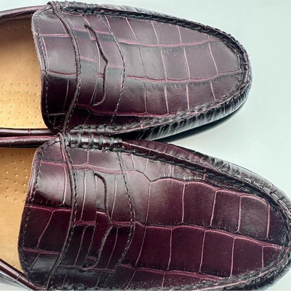 Bass Weejuns Women’s Diane Leather Croc Embossed Burgundy Oxblood Penny Size 7M - Picture 9 of 12